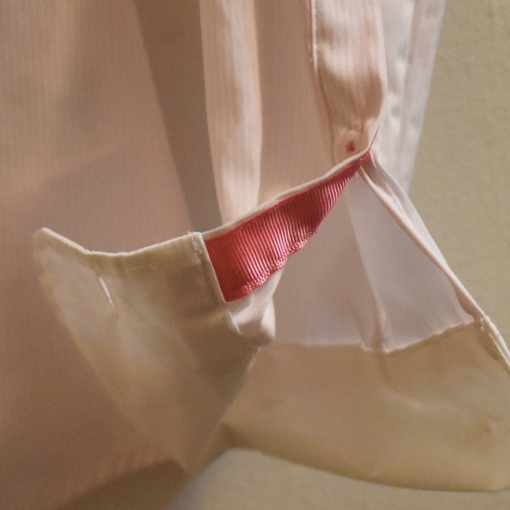 H&M White and Pink Stretchy Dress Shirt Size 4